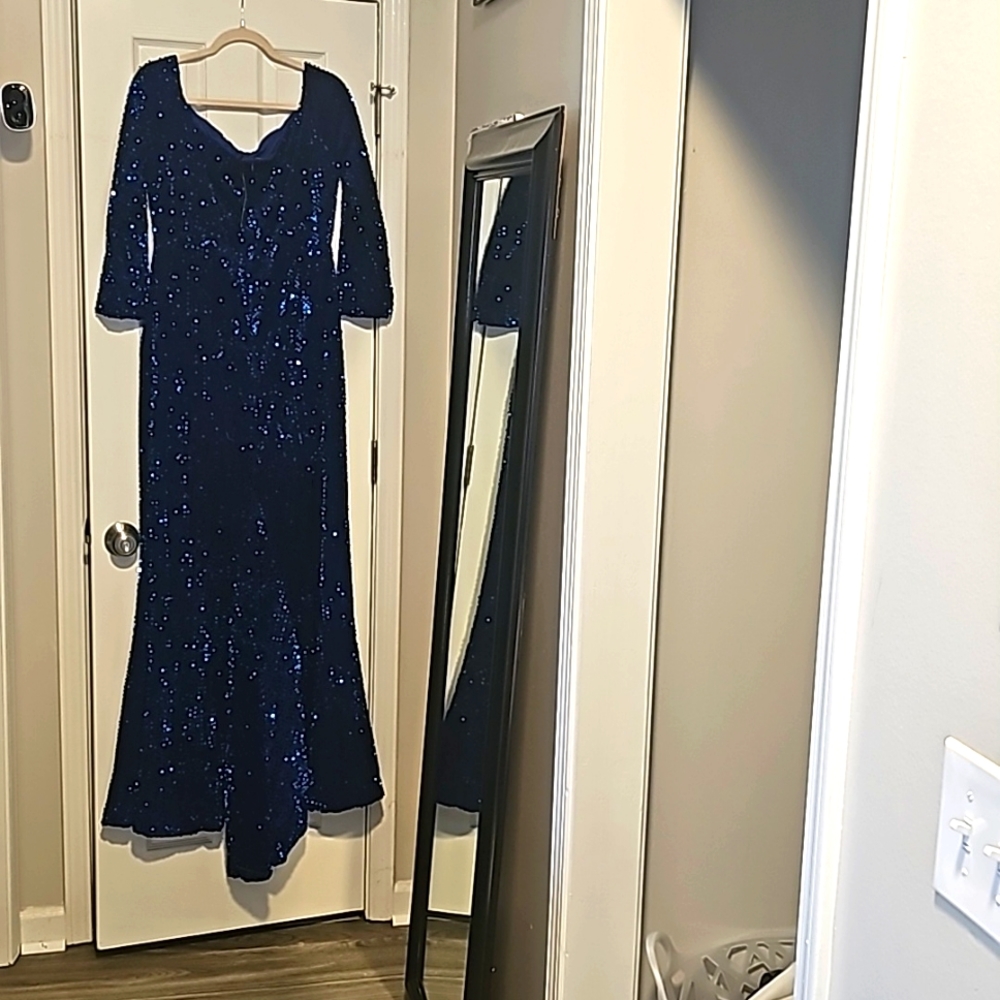 Gorgeous Royal blue sequence prom or second wedding dress.